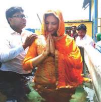 The baptism of Ashok Kumar’s sister, Mrs. Anju.