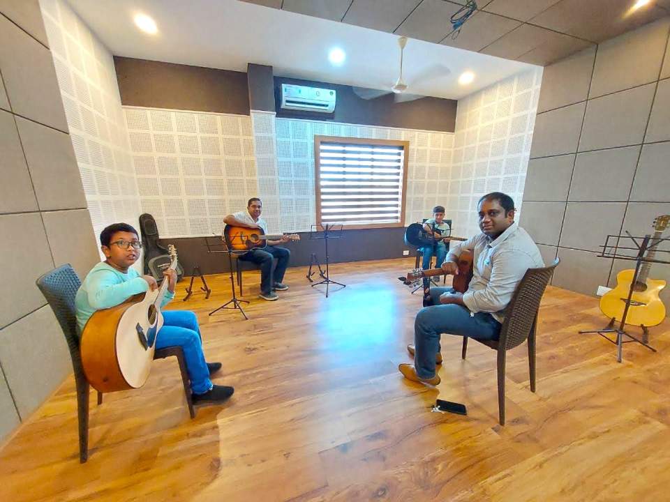 One of the music rooms at the Cummings School of Music.