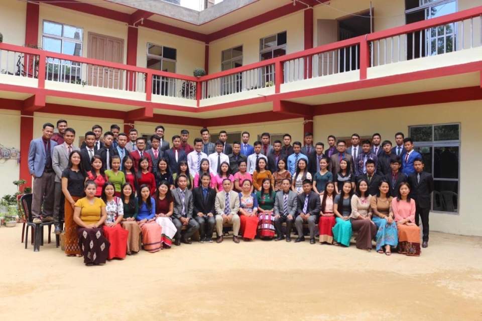 The student body and faculty of Mizoram Bible College.